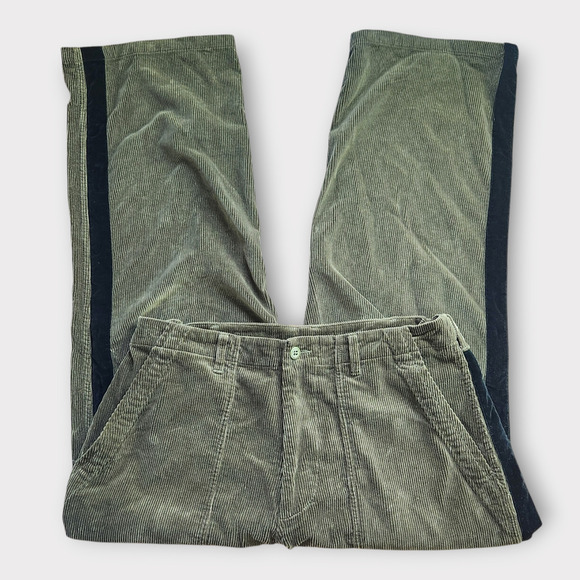 J. Crew x Beams Plus X Mens Corduroy Pants Size XL Olive Tuxedo Stripe 34x28 - Picture 3 of 12
